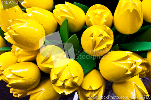 Image of Tulips made of wood