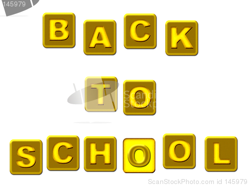 Image of Back to School colorful text, isolated