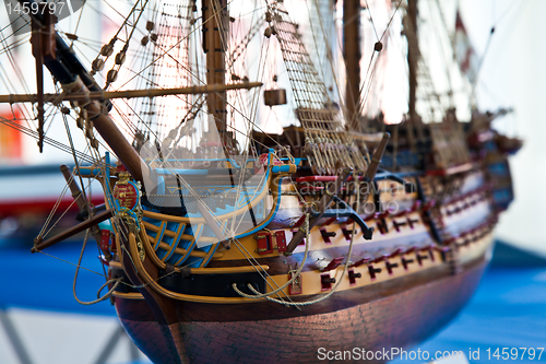 Image of Galleon model detail