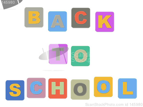 Image of Back to School colorful text, isolated