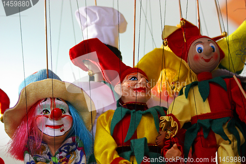 Image of Traditional puppets - clowns