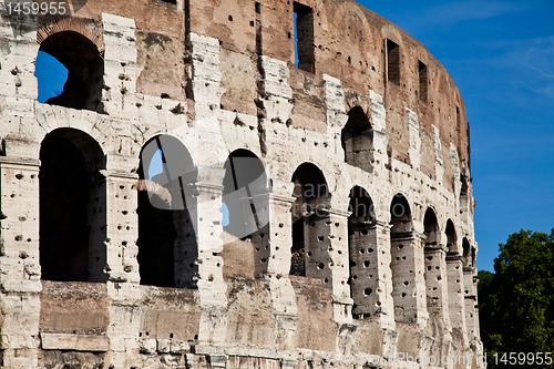 Image of Colosseum with blue sky