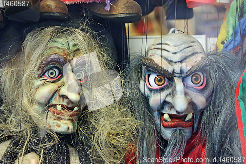 Image of Traditional puppets - wizard and witch