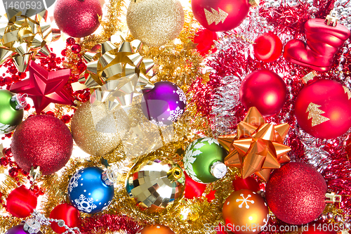 Image of christmas balls and tinsel