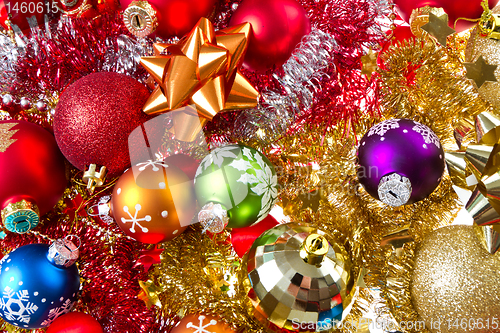 Image of christmas balls and tinsel