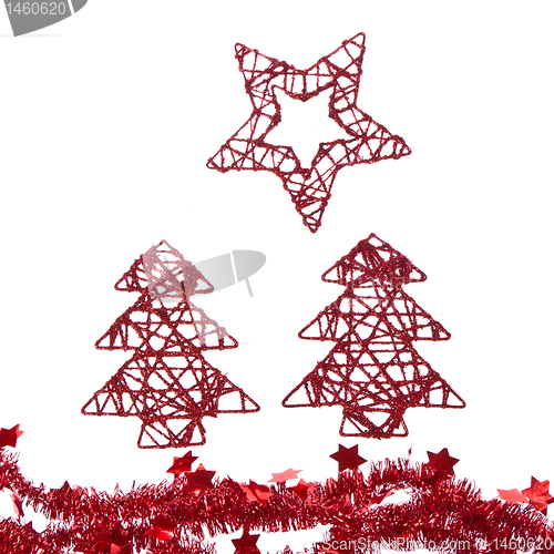 Image of trees with star with tinsel