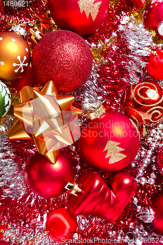 Image of christmas balls and tinsel