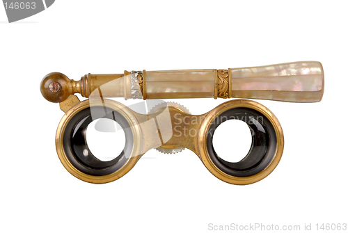 Image of Antique Opera Glasses - front view - isolated