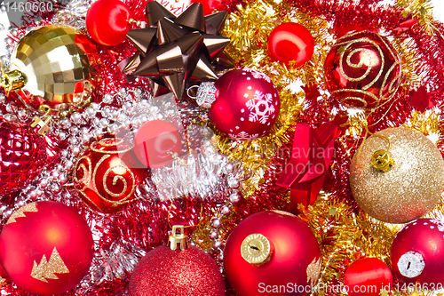 Image of christmas balls and tinsel