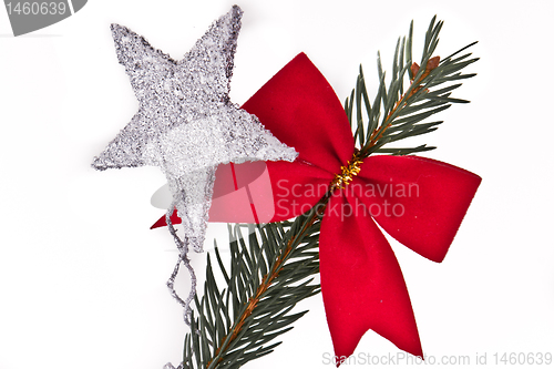Image of decorated Christmas tree branch