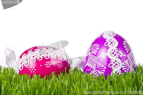 Image of easter eggs in grass
