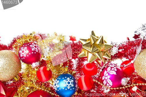 Image of christmas balls and tinsel