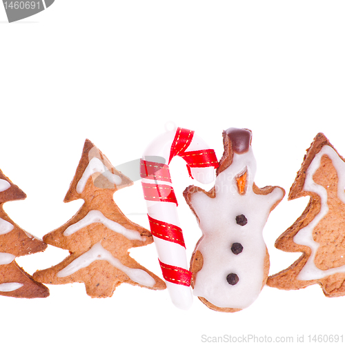 Image of ginger snowmen with christmas decoration
