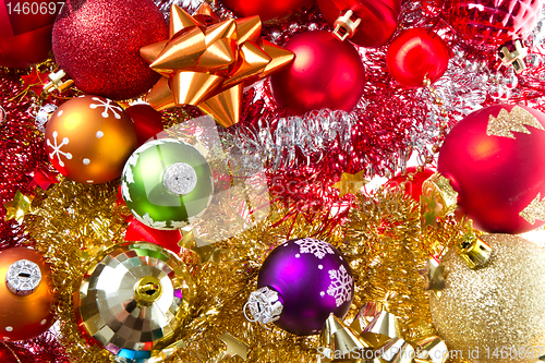 Image of christmas balls and tinsel