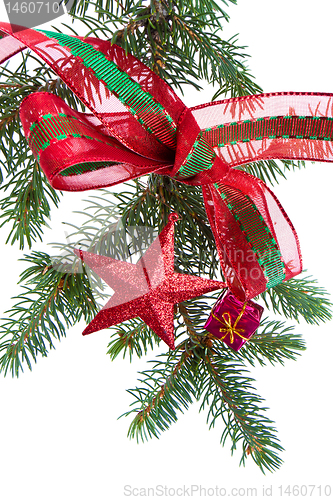 Image of decorated christmas branch