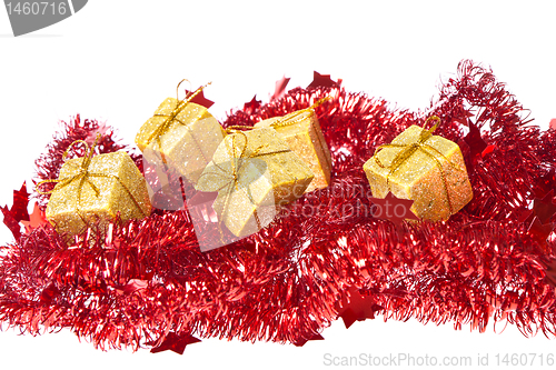 Image of presents with red garland