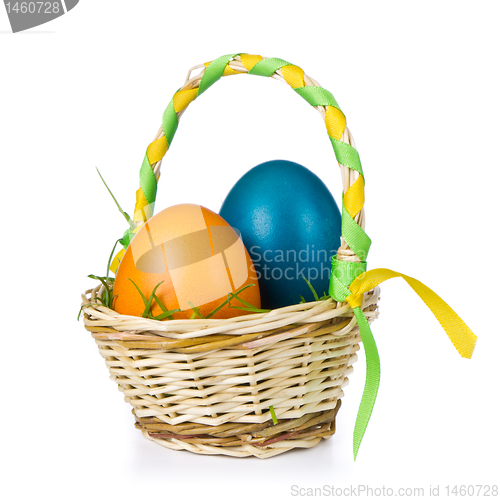 Image of basket with easter eggs
