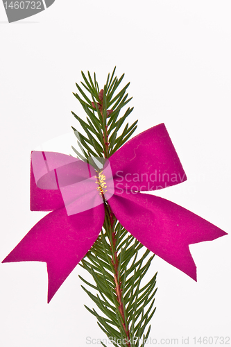 Image of decorated Christmas tree branch
