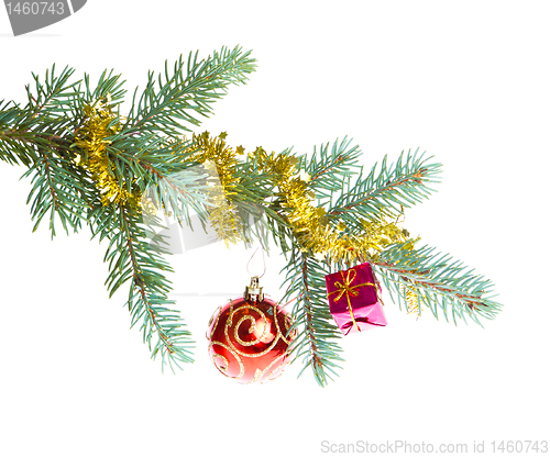 Image of decorated christmas branch