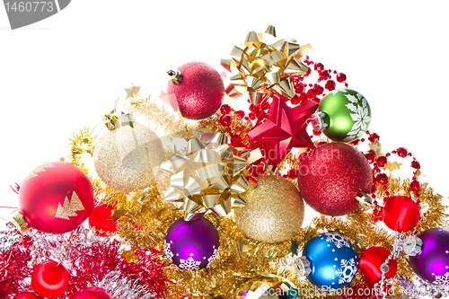 Image of christmas balls and tinsel