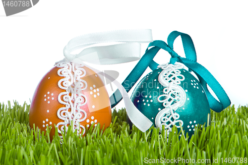 Image of easter eggs in grass