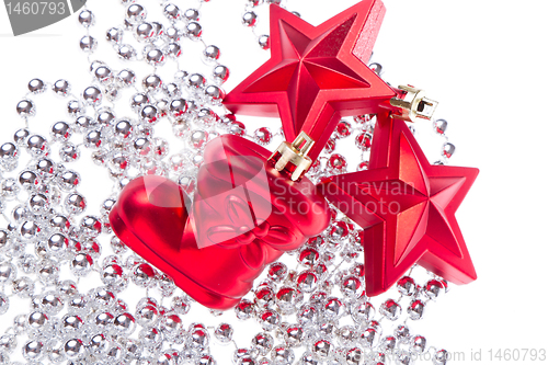 Image of christmas decoration with tinsel