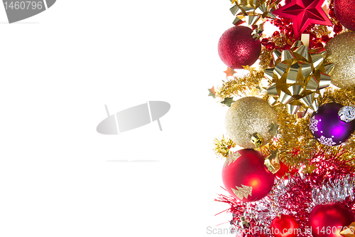 Image of christmas balls and tinsel