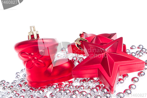 Image of christmas decoration with tinsel