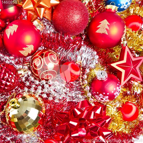 Image of christmas balls and tinsel