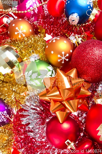 Image of christmas balls and tinsel