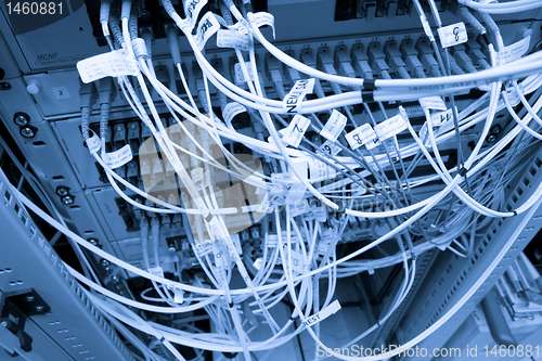 Image of cables connected to servers 