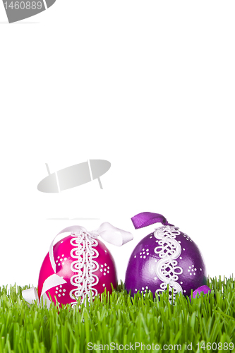 Image of easter eggs in grass
