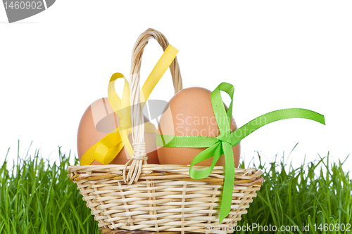Image of basket with easter eggs