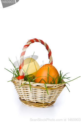Image of basket with easter eggs