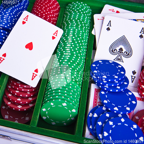 Image of poker chips with ace