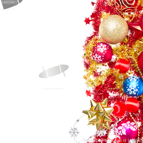 Image of christmas balls and tinsel