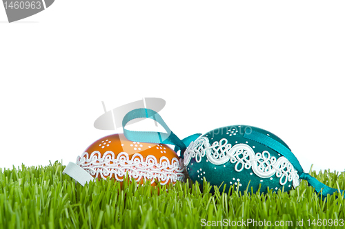 Image of easter eggs in grass
