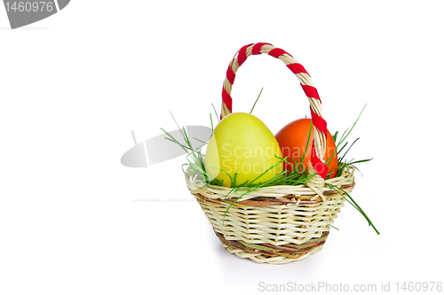 Image of basket with easter eggs