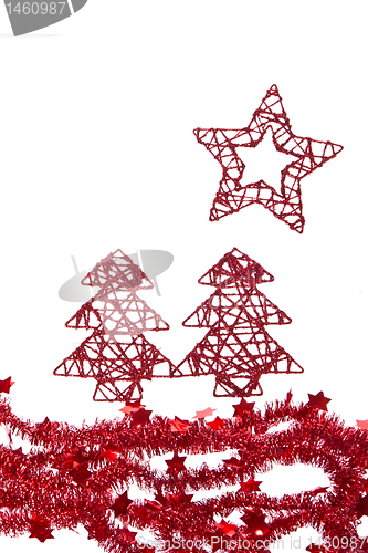 Image of trees with star with tinsel