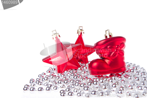 Image of christmas decoration with tinsel