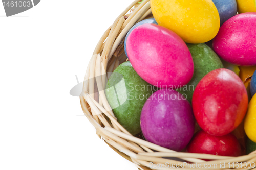 Image of colorful easter eggs in basket