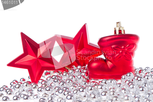 Image of christmas decoration with tinsel