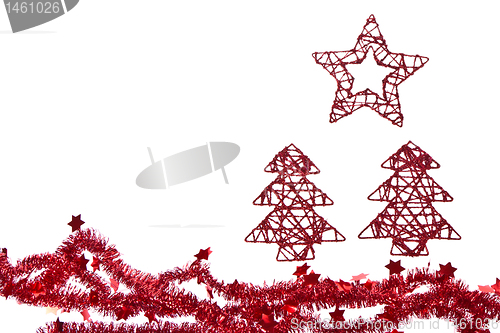Image of trees with star with tinsel
