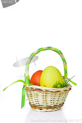 Image of basket with easter eggs