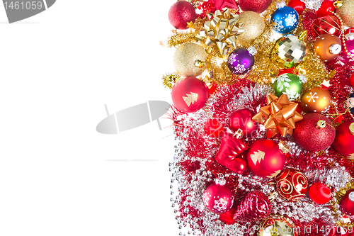 Image of christmas balls and tinsel