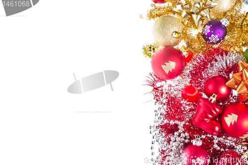 Image of christmas balls and tinsel