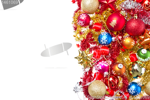 Image of christmas balls and tinsel
