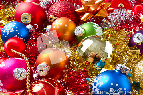 Image of christmas balls and tinsel