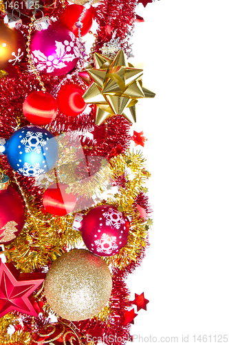 Image of christmas balls and tinsel