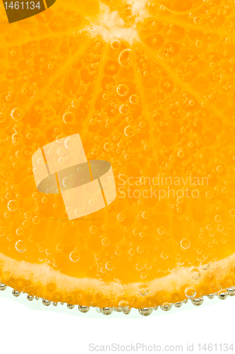 Image of mandarine with bubbles